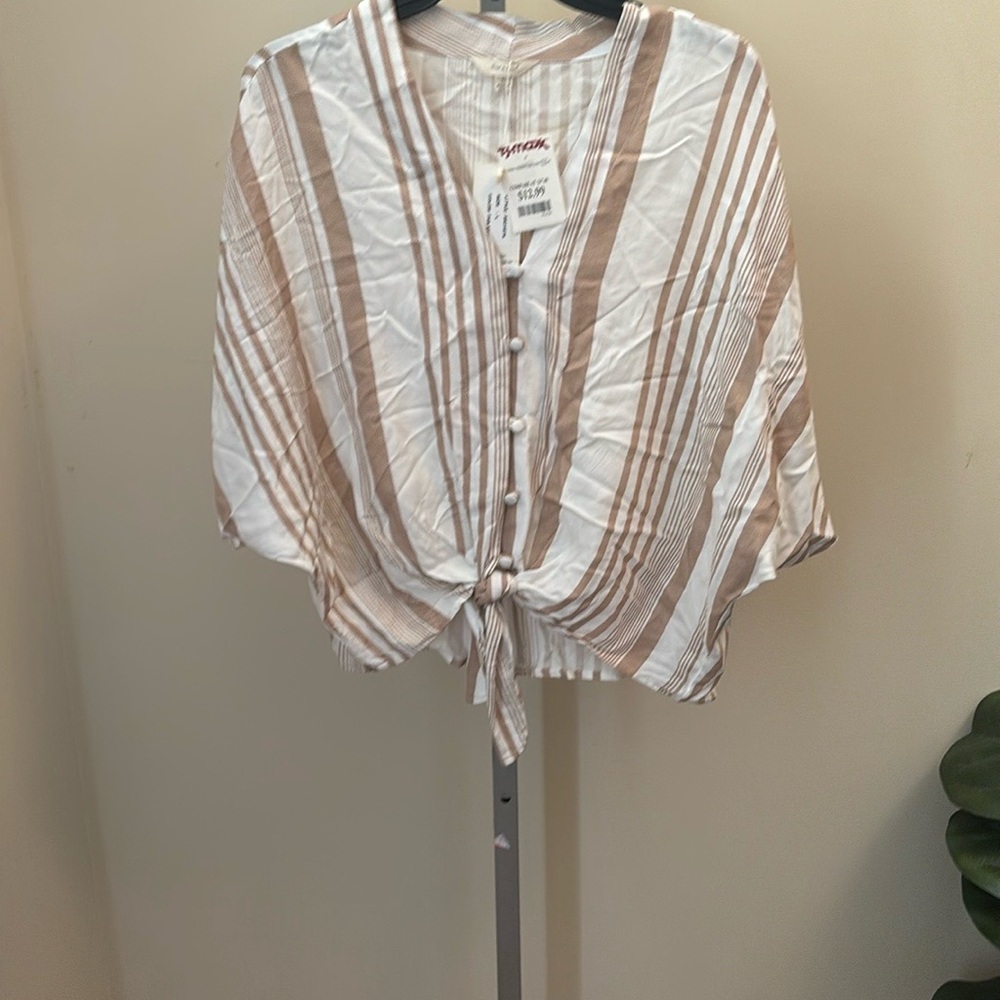 Striped Button-Down Women's Top